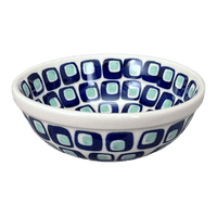A picture of a Polish Pottery 6" Bowl (Blue Retro) | M089U-602A as shown at PolishPotteryOutlet.com/products/6-bowl-blue-retro-m089u-602a