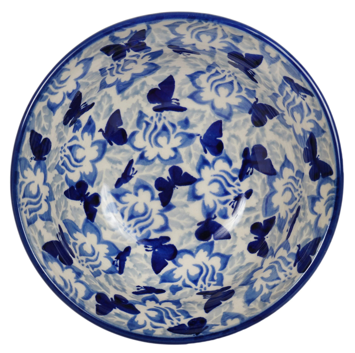 Bowl, Round, 6" in "Dusty Blue Butterflies" by Manufaktura | M089U-AS56