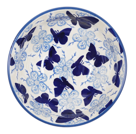 Polish Pottery 6" Bowl (Blue Butterfly) | M089U-AS58 Additional Image at PolishPotteryOutlet.com