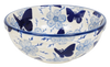 Polish Pottery 6" Bowl (Blue Butterfly) | M089U-AS58 at PolishPotteryOutlet.com
