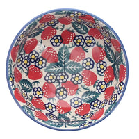 A picture of a Polish Pottery 6" Bowl (Strawberry Fields) | M089U-AS59 as shown at PolishPotteryOutlet.com/products/6-bowl-strawberry-fields