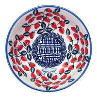 A picture of a Polish Pottery 6" Bowl (Fresh Strawberries) | M089U-AS70 as shown at PolishPotteryOutlet.com/products/6-bowl-fresh-strawberries-m089u-as70