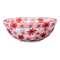 A picture of a Polish Pottery 6" Bowl (Scarlet Daisy) | M089U-AS73 as shown at PolishPotteryOutlet.com/products/6-bowl-scarlet-daisy-m089u-as73