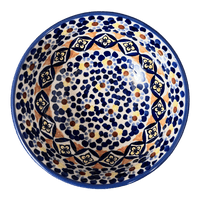 A picture of a Polish Pottery 6" Bowl (Kaleidoscope) | M089U-ASR as shown at PolishPotteryOutlet.com/products/6-bowl-kaleidoscope-m089u-asr