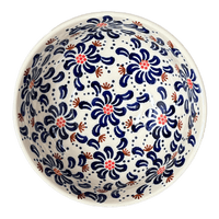 A picture of a Polish Pottery 6" Bowl (Floral Fireworks) | M089U-BSAS as shown at PolishPotteryOutlet.com/products/6-bowl-floral-fireworks-m089u-bsas