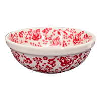A picture of a Polish Pottery 6" Bowl (Rose - Floribunda) | M089U-GZ32 as shown at PolishPotteryOutlet.com/products/6-bowl-rose-floribunda-m089u-gz32