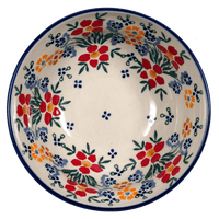 A picture of a Polish Pottery 6" Bowl (Fresh Flowers) | M089U-MS02 as shown at PolishPotteryOutlet.com/products/6-bowls-fresh-flowers