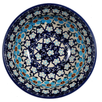 A picture of a Polish Pottery 6" Bowl (Sky Blue Border) | M089U-MS04 as shown at PolishPotteryOutlet.com/products/6-bowls-sky-blue-border