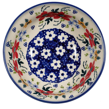 Bowl, Round, 6" in "Bold Red Blossoms" by Manufaktura | M089U-P217