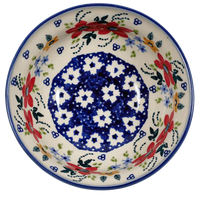 A picture of a Polish Pottery 6" Bowl (Bold Red Blossoms) | M089U-P217 as shown at PolishPotteryOutlet.com/products/6-bowls-bold-red-blossoms