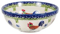 A picture of a Polish Pottery 6" Bowl (Chicken Dance) | M089U-P320 as shown at PolishPotteryOutlet.com/products/6-bowls-chicken-dance