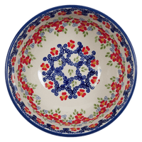 A picture of a Polish Pottery 6" Bowl (Ring Around the Rosie) | M089U-P321 as shown at PolishPotteryOutlet.com/products/6-bowls-ring-around-the-rosie
