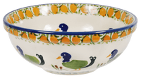 A picture of a Polish Pottery 6" Bowl (Ducks in a Row) | M089U-P323 as shown at PolishPotteryOutlet.com/products/6-bowls-ducks-in-a-row