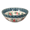 Polish Pottery 6" Bowl (Evergreen Bells) | M089U-PZDG at PolishPotteryOutlet.com