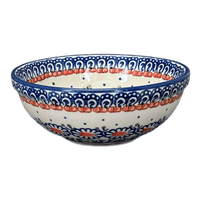 A picture of a Polish Pottery 6" Bowl (Daisy Chain) | M089U-ST as shown at PolishPotteryOutlet.com/products/6-bowl-daisy-chain-m089u-st