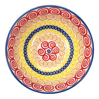 A picture of a Polish Pottery 6.75" Bowl (Psychedelic Swirl) | M090M-CMZK as shown at PolishPotteryOutlet.com/products/6-75-bowl-psychedelic-swirl-m090m-cmzk