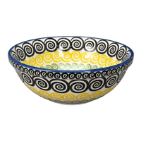 A picture of a Polish Pottery 6.75" Bowl (Hypnotic Night) | M090M-CZZC as shown at PolishPotteryOutlet.com/products/6-75-bowl-hypnotic-night-m090m-czzc
