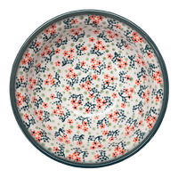 A picture of a Polish Pottery 6.75" Bowl (Peach Blossoms) | M090S-AS46 as shown at PolishPotteryOutlet.com/products/6-75-bowl-peach-blossoms-m090s-as46