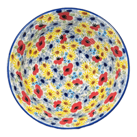 A picture of a Polish Pottery 6.75" Bowl (Sunlit Blossoms) | M090S-AS62 as shown at PolishPotteryOutlet.com/products/6-75-bowl-sunlit-blossoms-m090s-as62