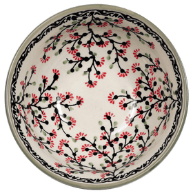 Polish Pottery 6.75" Bowl (Cherry Blossom) | M090S-DPGJ Additional Image at PolishPotteryOutlet.com