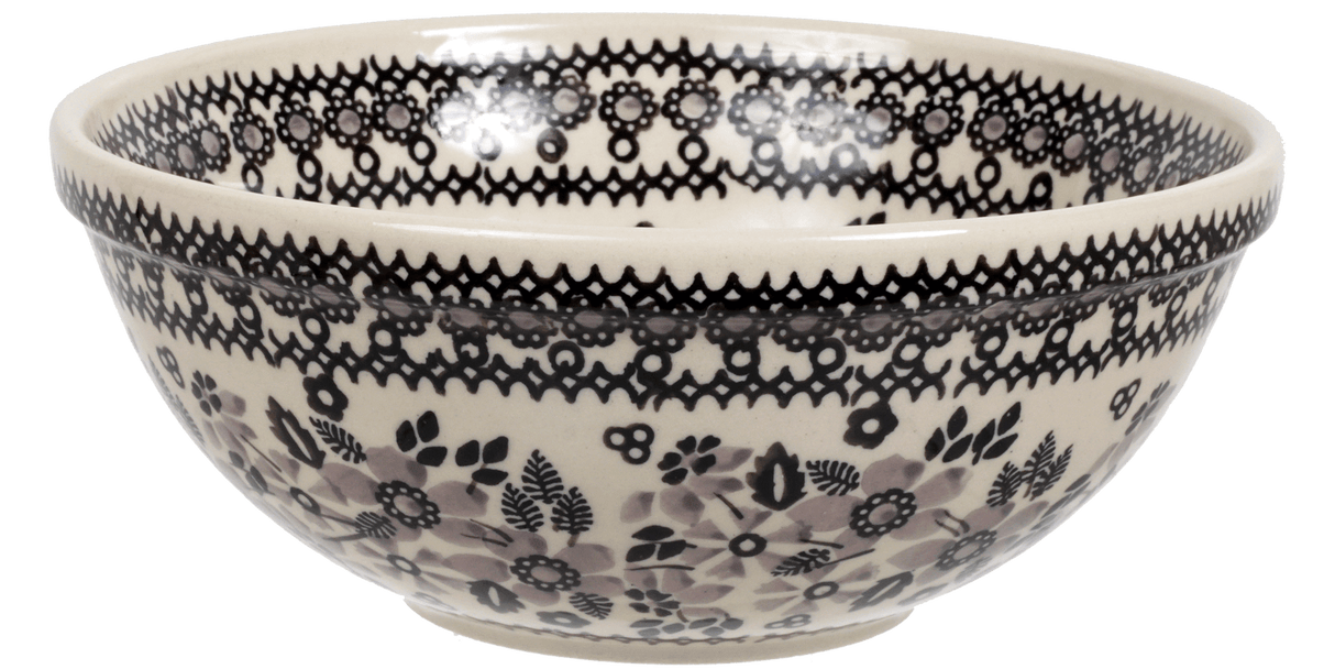 Bowl, Round, 6.75" in "Duet in Black & Grey" by Manufaktura | M090S-DPSC