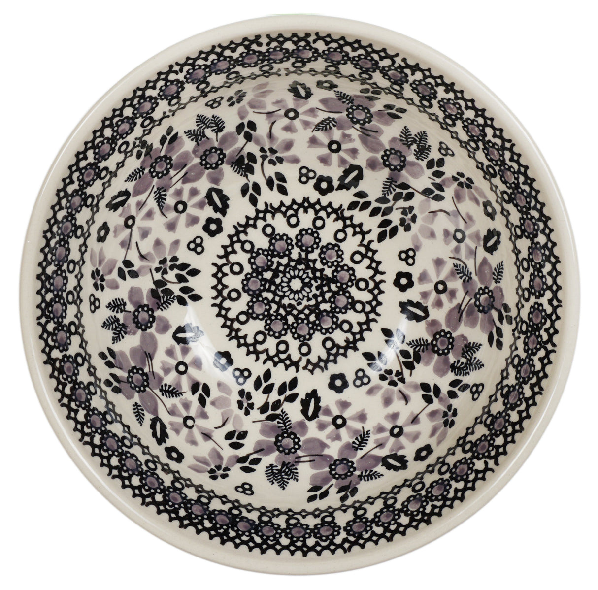 Bowl, Round, 6.75" in "Duet in Black & Grey" by Manufaktura | M090S-DPSC