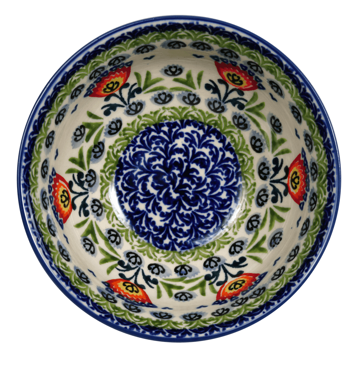 Bowl, Round, 6.75" in "Floral Fans" by Manufaktura | M090S-P314