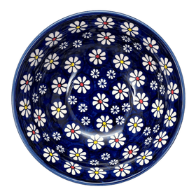 Polish Pottery 6.75" Bowl (Midnight Daisies) | M090S-S002 Additional Image at PolishPotteryOutlet.com