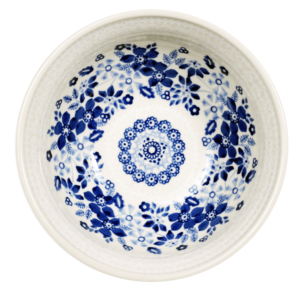 Bowl, Round, 6.75" in "Duet in Blue & White" by Manufaktura | M090S-SB04