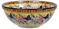 A picture of a Polish Pottery 6.75" Bowl (Butterfly Bliss) | M090S-WK73 as shown at PolishPotteryOutlet.com/products/675-bowls-butterfly-bliss