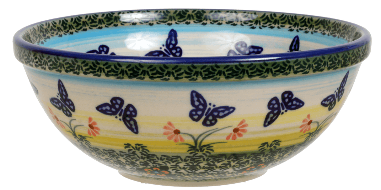 Bowl, Round, 6.75" in "Butterflies in Flight" by Manufaktura | M090S-WKM