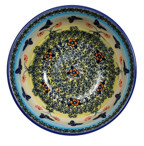 Bowl, Round, 6.75" in "Butterflies in Flight" by Manufaktura | M090S-WKM