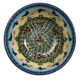 Polish Pottery 6.75" Bowl (Butterflies in Flight) | M090S-WKM Additional Image at PolishPotteryOutlet.com