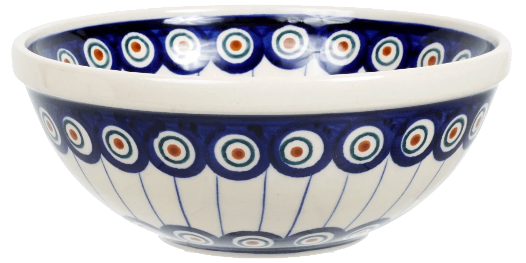 Bowl, Round, 6.75" in "Peacock in Line" by Manufaktura | M090T-54A