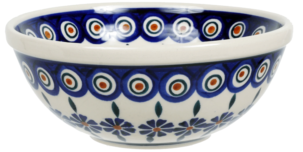 Bowl, Round, 6.75" in "Floral Peacock" by Manufaktura | M090T-54KK