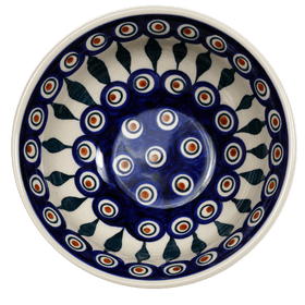 Polish Pottery 6.75" Bowl (Peacock) | M090T-54 Additional Image at PolishPotteryOutlet.com