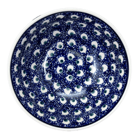 A picture of a Polish Pottery 6.75" Bowl (Night Eyes) | M090T-57 as shown at PolishPotteryOutlet.com/products/6-75-bowl-night-eyes-m090t-57