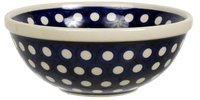 A picture of a Polish Pottery 6.75" Bowl (Hello Dotty) | M090T-9 as shown at PolishPotteryOutlet.com/products/6-75-bowl-hello-dotty
