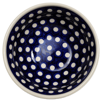 A picture of a Polish Pottery 6.75" Bowl (Hello Dotty) | M090T-9 as shown at PolishPotteryOutlet.com/products/6-75-bowl-hello-dotty