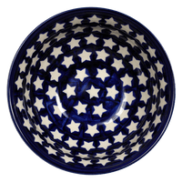 A picture of a Polish Pottery 6.75" Bowl (Starry Night) | M090T-AG1 as shown at PolishPotteryOutlet.com/products/675-bowls-starry-night