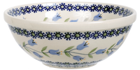 A picture of a Polish Pottery 6.75" Bowl (Lily of the Valley) | M090T-ASD as shown at PolishPotteryOutlet.com/products/675-bowls-lily-of-the-valley