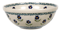A picture of a Polish Pottery 6.75" Bowl (Forget Me Not) | M090T-ASS as shown at PolishPotteryOutlet.com/products/675-bowls-forget-me-not