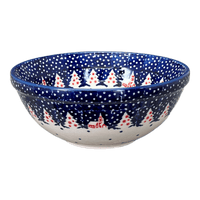 A picture of a Polish Pottery 6.75" Bowl (Christmas Chapel) | M090T-CHDK as shown at PolishPotteryOutlet.com/products/6-75-bowl-christmas-chapel-m090t-chdk