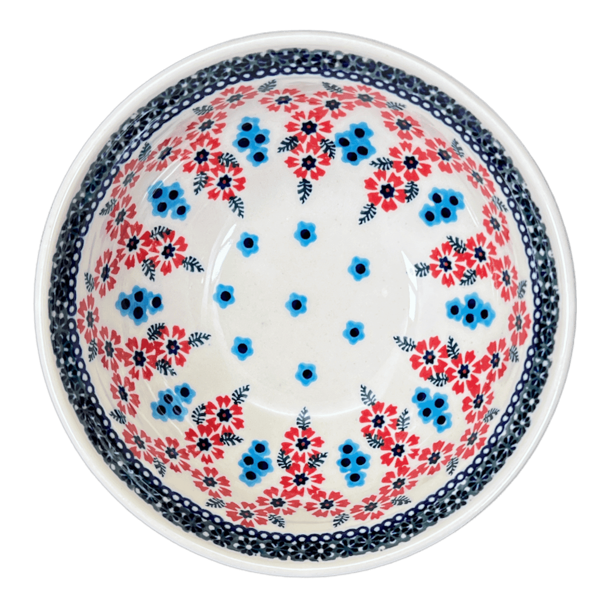 Bowl, Round, 6.75" in "Floral Symmetry" by Manufaktura | M090T-DH18