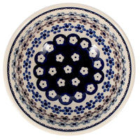 A picture of a Polish Pottery 6.75" Bowl (Floral Chain) | M090T-EO37 as shown at PolishPotteryOutlet.com/products/6-75-bowl-floral-chain-m090t-eo37
