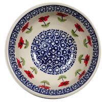 A picture of a Polish Pottery 6.75" Bowl (Poppy Garden) | M090T-EJ01 as shown at PolishPotteryOutlet.com/products/6-75-bowls-poppy-garden