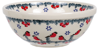 A picture of a Polish Pottery 6.75" Bowl (Red Bird) | M090T-GILE as shown at PolishPotteryOutlet.com/products/6-75-bowls-red-bird