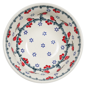 Polish Pottery 6.75" Bowl (Red Bird) | M090T-GILE Additional Image at PolishPotteryOutlet.com