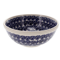 A picture of a Polish Pottery 6.75" Bowl (Tulip Blues) | M090T-GP16 as shown at PolishPotteryOutlet.com/products/6-75-bowl-tulip-blues