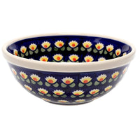 A picture of a Polish Pottery 6.75" Bowl (Tulip Azul) | M090T-LW as shown at PolishPotteryOutlet.com/products/6-75-bowl-tulip-azul-m090t-lw